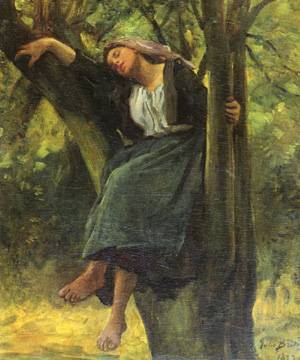 Asleep in the Woods artist: Jules Breton